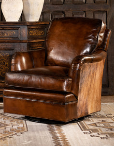 Hennessy Leather Swivel Glider