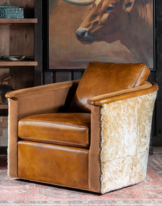 Horseshoe Leather Swivel Chair