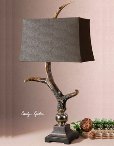 Stag Horn Dark Table Lamp